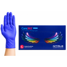 Рукавички нітрилові Care365 Premium Powder Free Nitrile Gloves сині, L