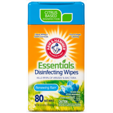 Серветки дезінфікуючі Arm & Hammer Essentials Renewing Rain, 80 шт