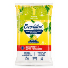 Серветки універсальні антибактеріальні Coccolatevi Limone e Lemongrass, 40 шт