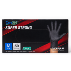 Рукавички нітрилові Care365 Super Strong, чорні, розмір M, 50 шт