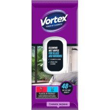 Серветки для скла та дзеркал Vortex, 48 шт